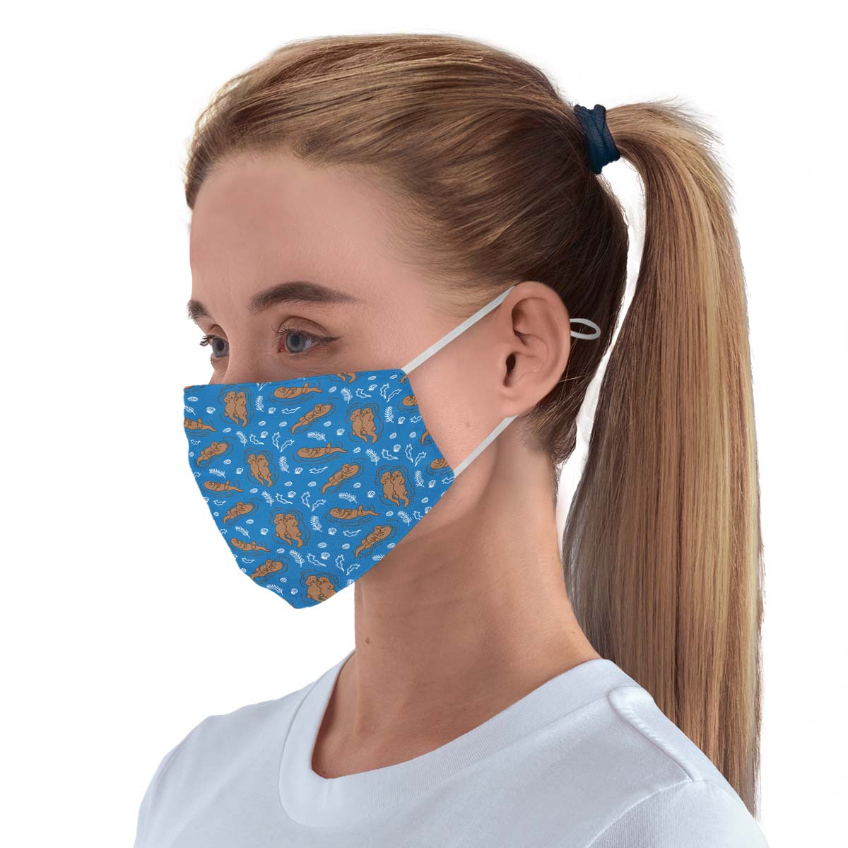 Swimming Sea Otters Face Cover