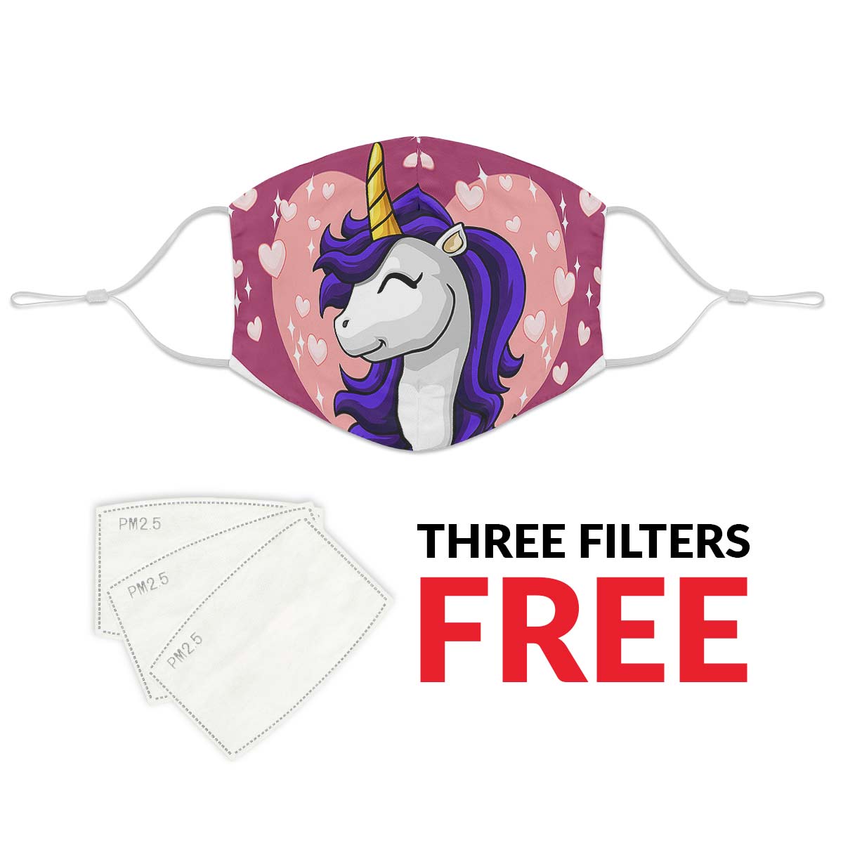 Unicorn Heart Face Cover