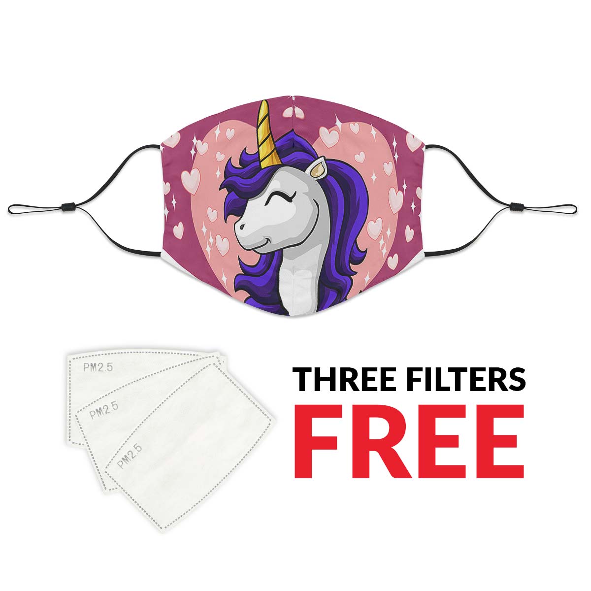 Unicorn Heart Face Cover