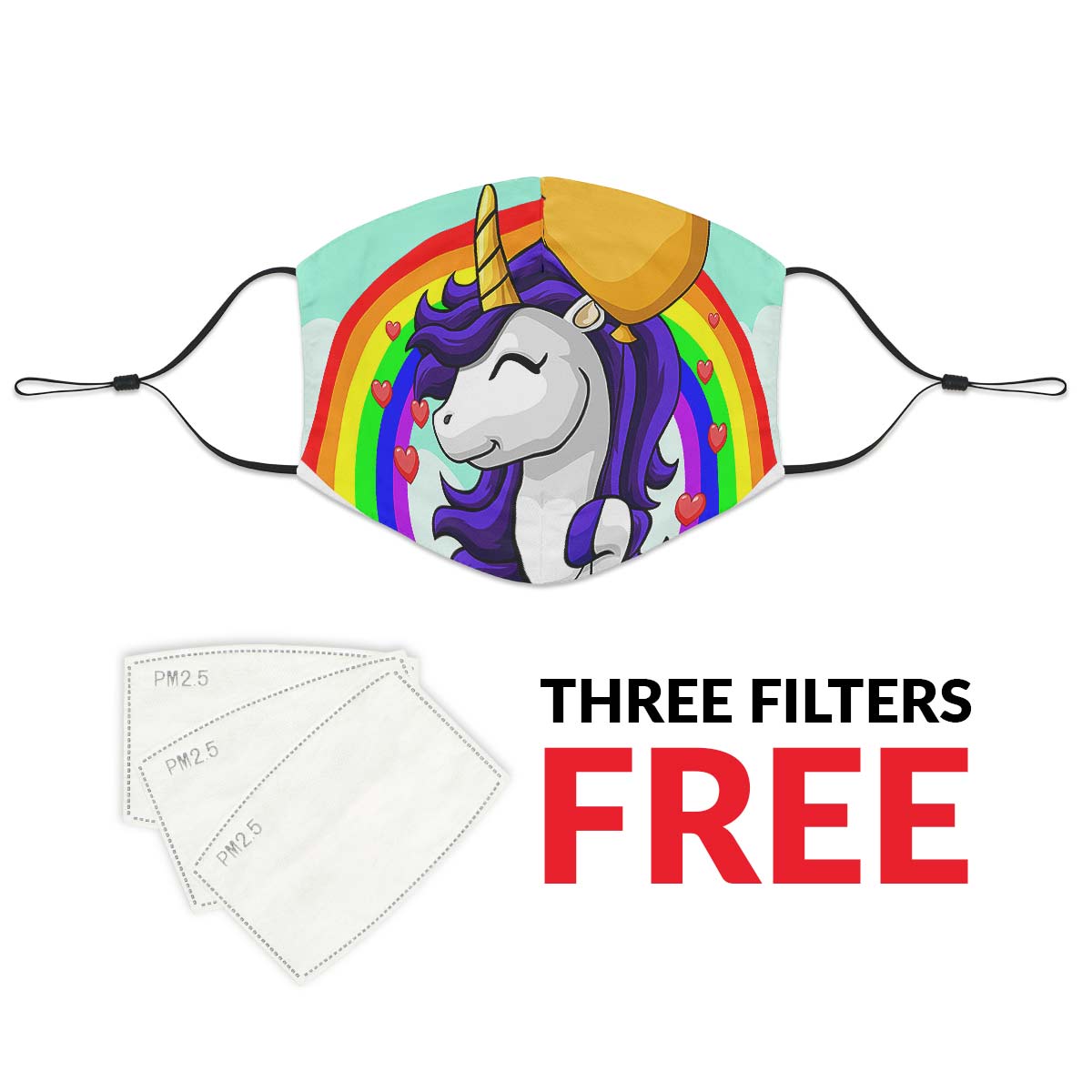 Unicorn Rainbow Face Cover