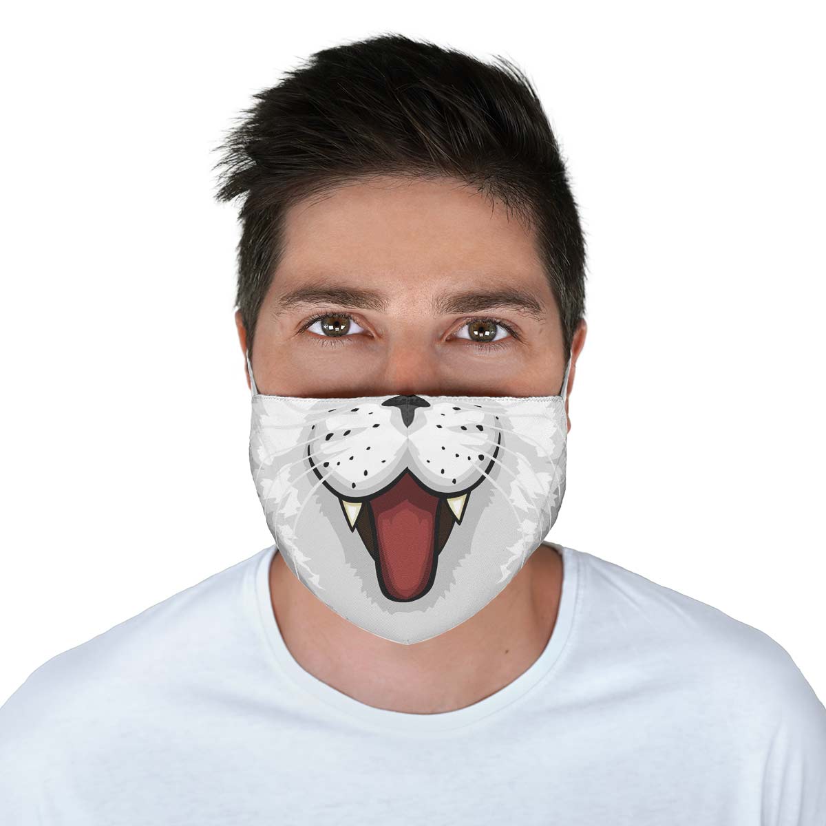 White Cat Face Cover