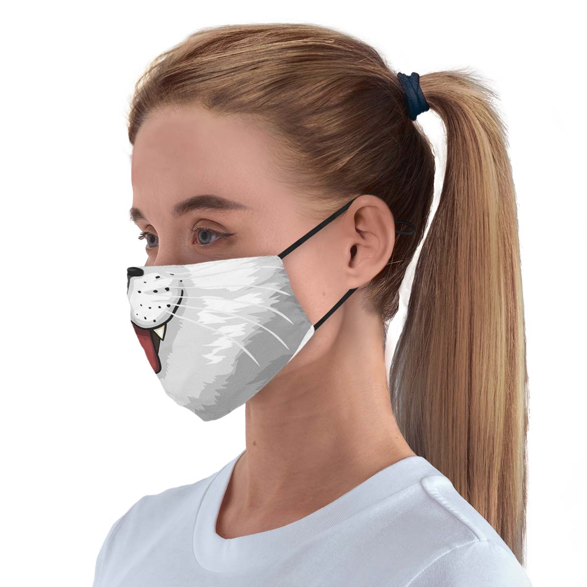 White Cat Face Cover