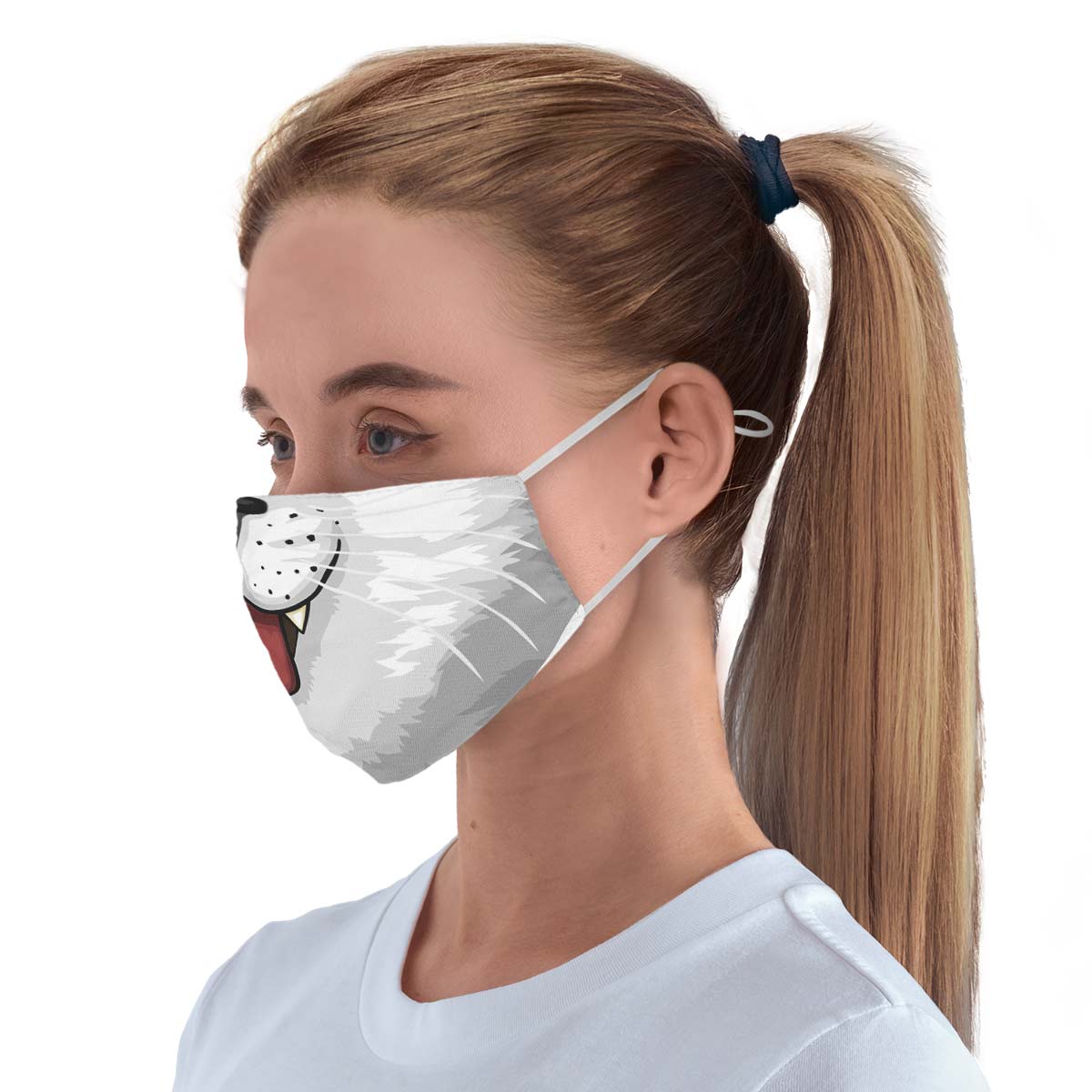 White Cat Face Cover