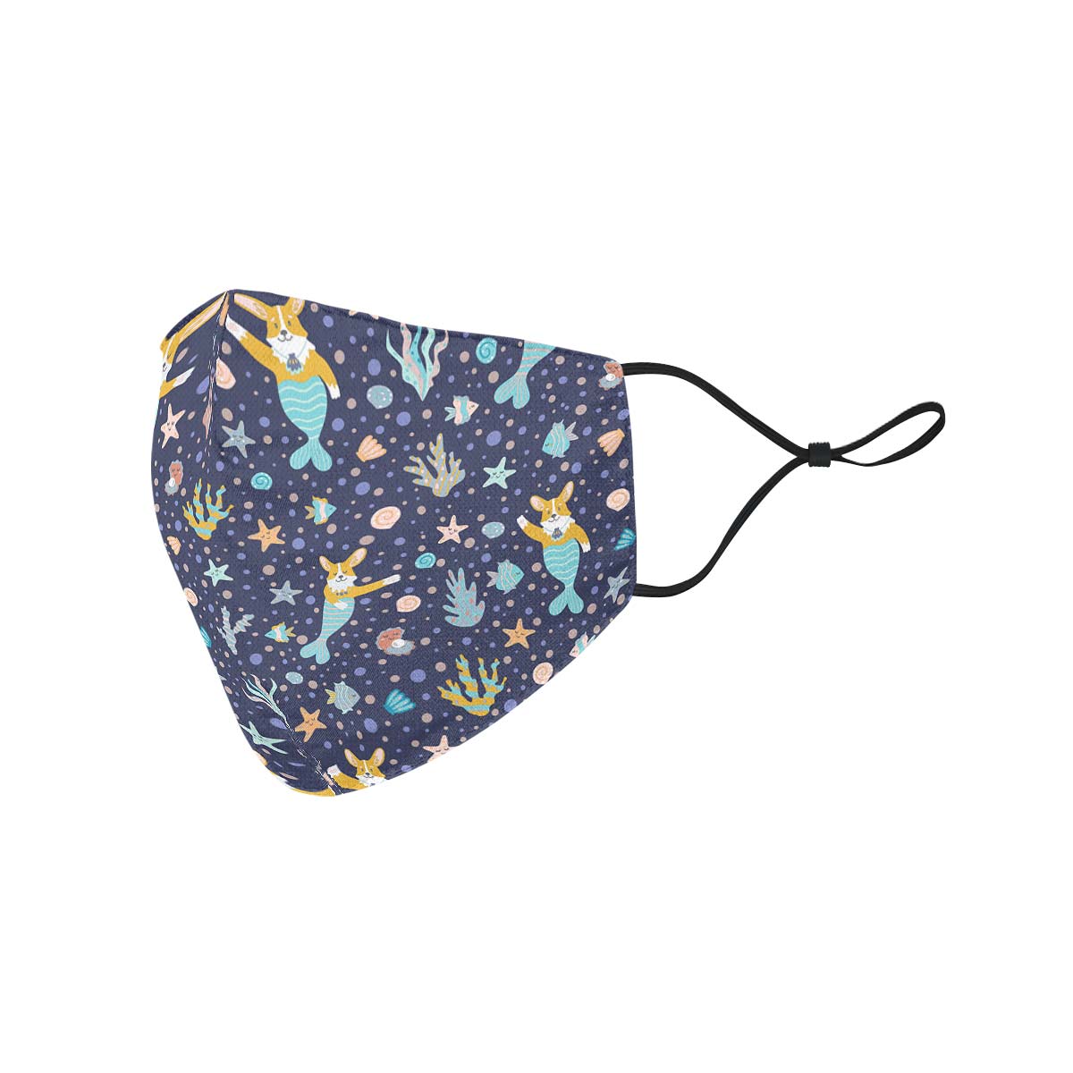 Corgi Mermaid Face Cover