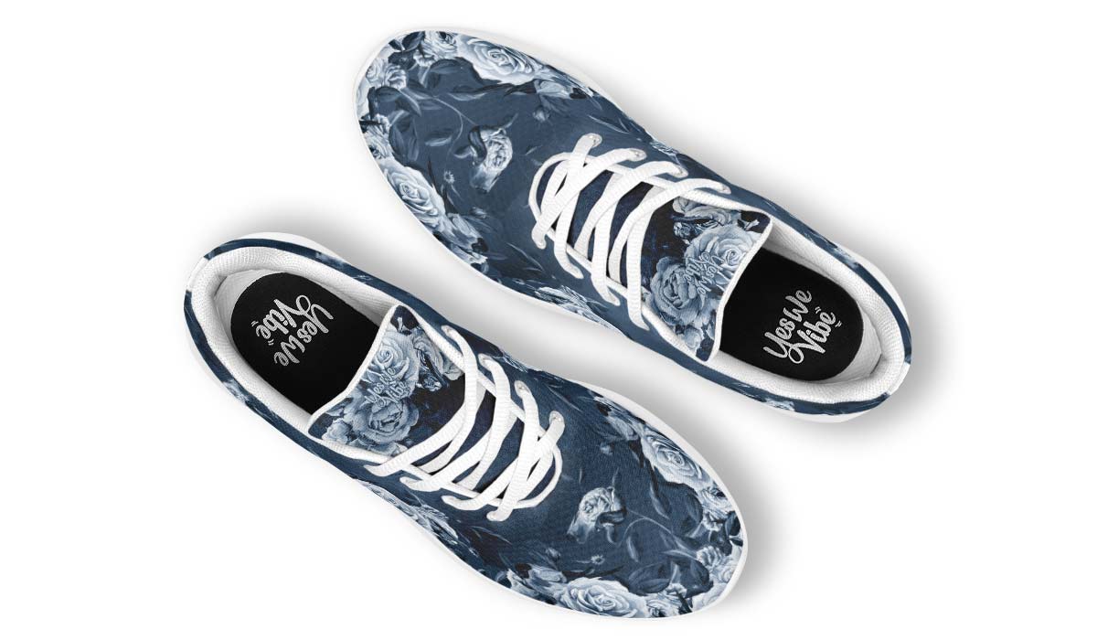 Beautiful Roses With Leaves, Sneakers, Running Shoes, Custom Sneakers, Vegan Shoes, Men's Shoes, Woman's Shoes, Custom Printed, Flower