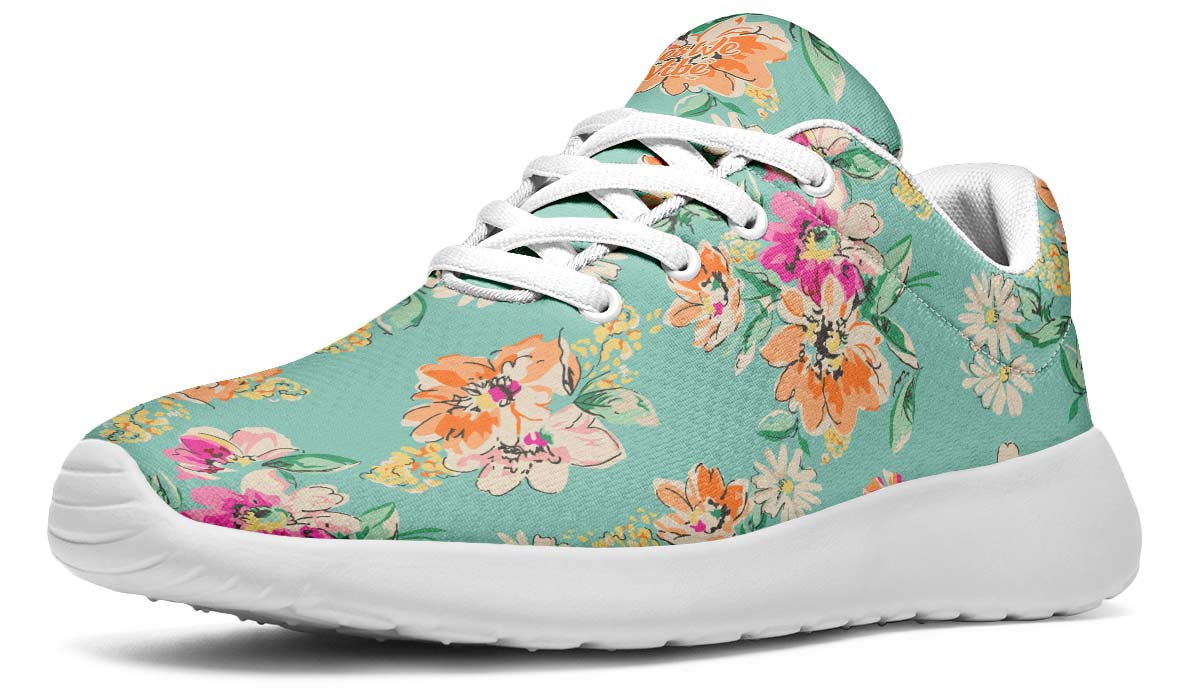Bloom And Be Flowerful Sketched, Sneakers, Running Shoes, Custom Sneakers, Vegan Shoes, Men's Shoes, Woman's Shoes, Custom Printed, Flower