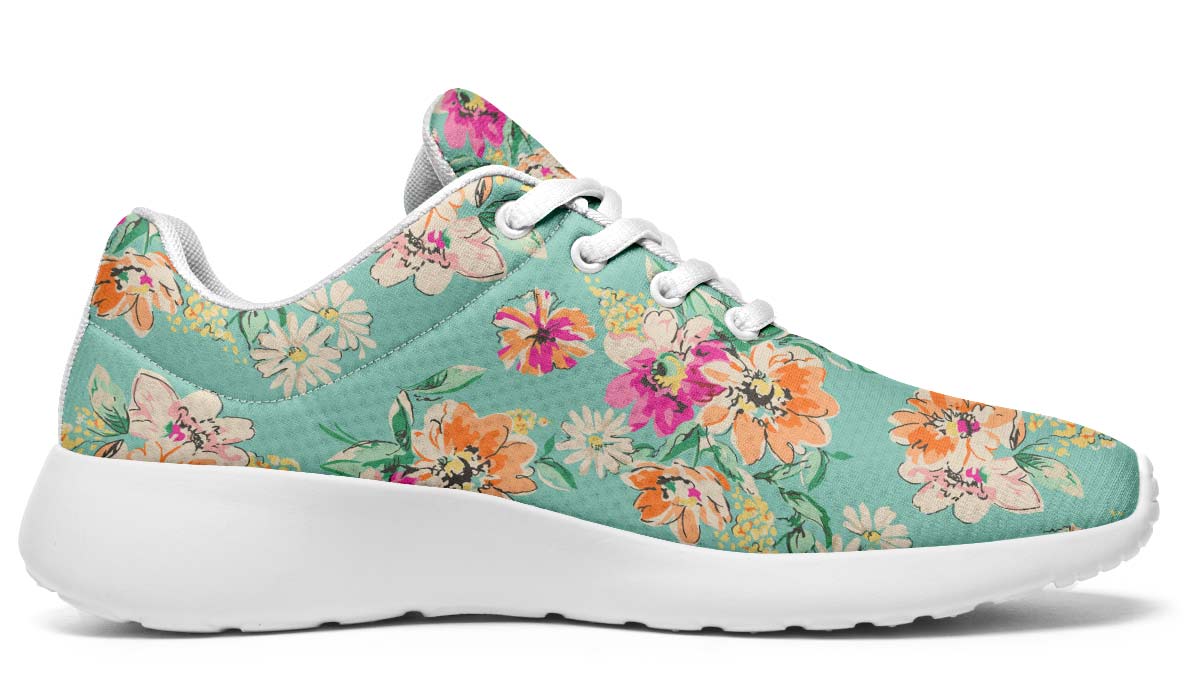 Bloom And Be Flowerful Sketched, Sneakers, Running Shoes, Custom Sneakers, Vegan Shoes, Men's Shoes, Woman's Shoes, Custom Printed, Flower