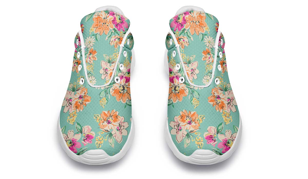 Bloom And Be Flowerful Sketched, Sneakers, Running Shoes, Custom Sneakers, Vegan Shoes, Men's Shoes, Woman's Shoes, Custom Printed, Flower