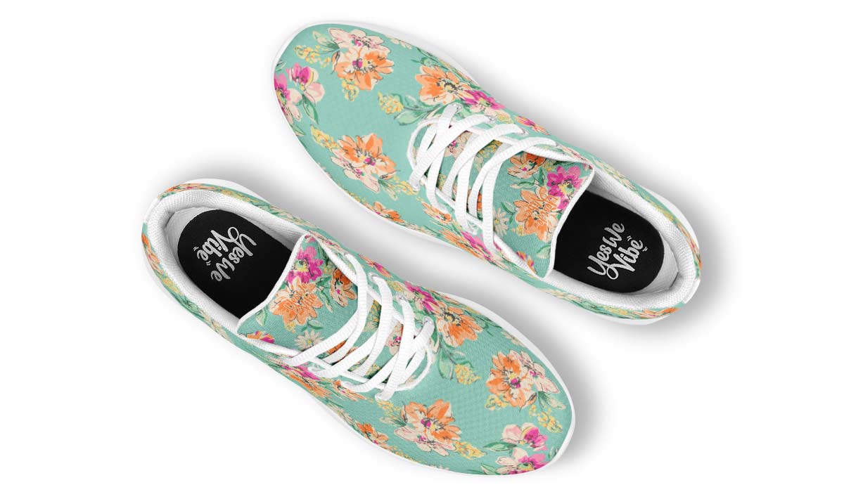 Bloom And Be Flowerful Sketched, Sneakers, Running Shoes, Custom Sneakers, Vegan Shoes, Men's Shoes, Woman's Shoes, Custom Printed, Flower