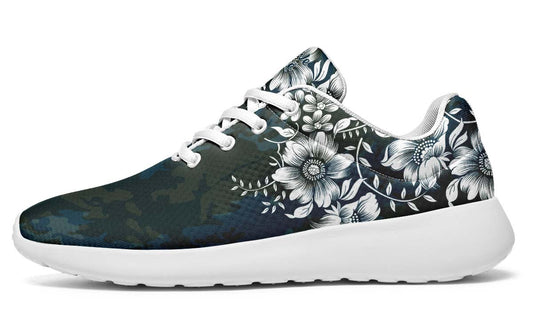 Blue Floral, Sneakers, Running Shoes, Custom Sneakers, Vegan Shoes, Men's Shoes, Woman's Shoes, Custom Printed, Flower
