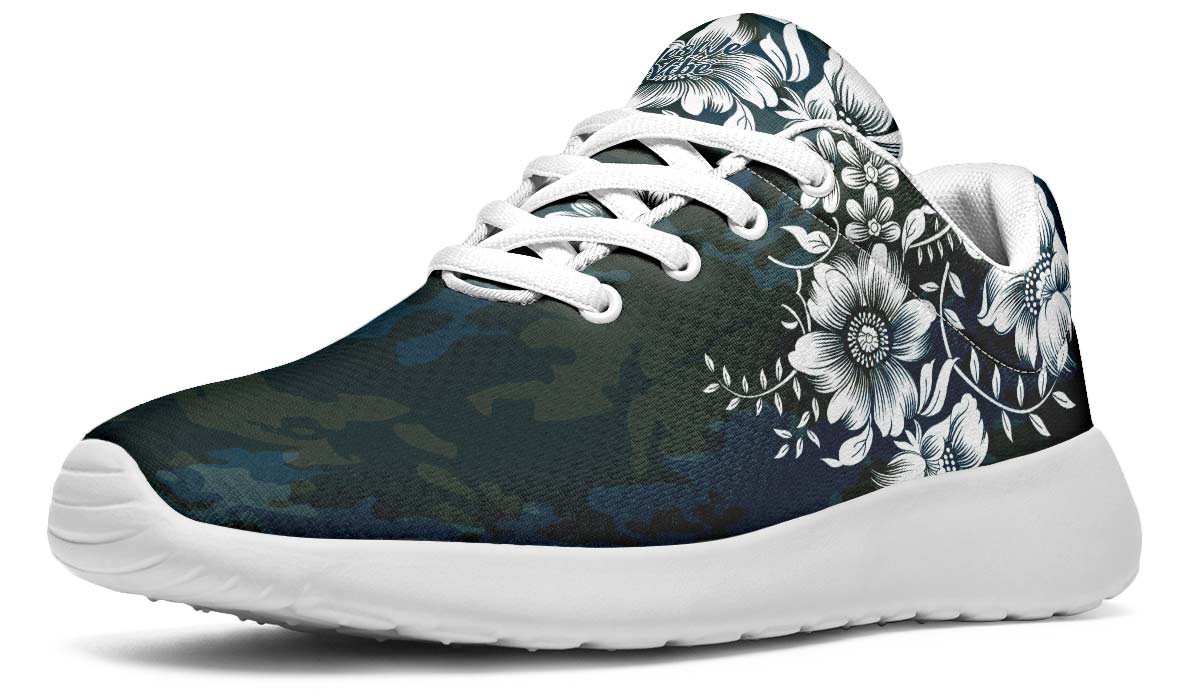 Blue Floral, Sneakers, Running Shoes, Custom Sneakers, Vegan Shoes, Men's Shoes, Woman's Shoes, Custom Printed, Flower