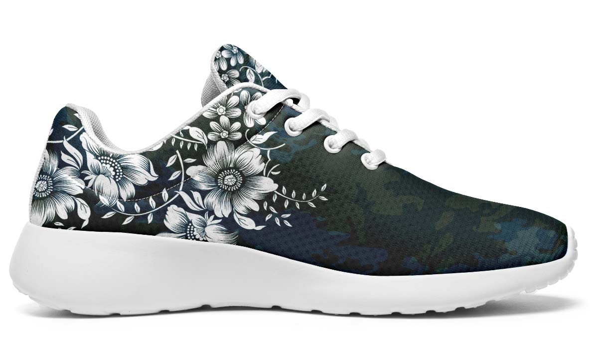 Blue Floral, Sneakers, Running Shoes, Custom Sneakers, Vegan Shoes, Men's Shoes, Woman's Shoes, Custom Printed, Flower