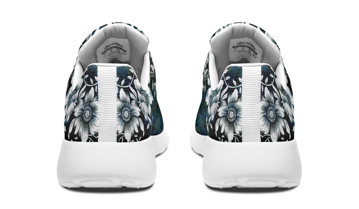 Blue Floral, Sneakers, Running Shoes, Custom Sneakers, Vegan Shoes, Men's Shoes, Woman's Shoes, Custom Printed, Flower