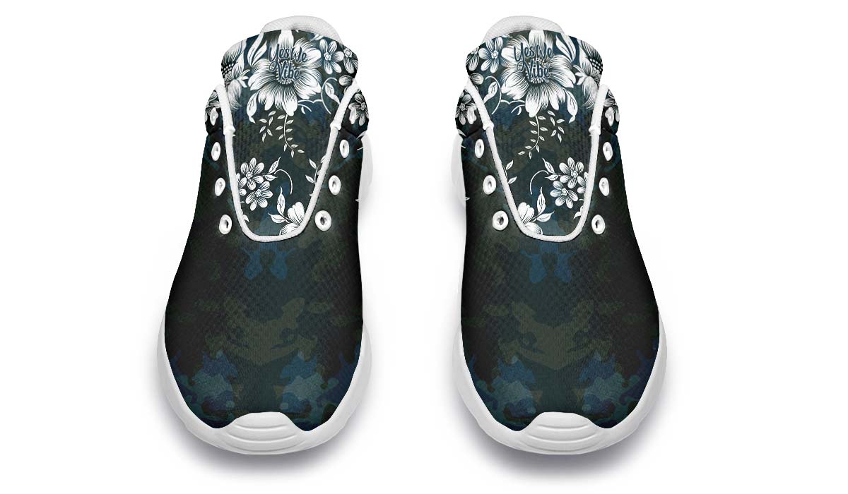 Blue Floral, Sneakers, Running Shoes, Custom Sneakers, Vegan Shoes, Men's Shoes, Woman's Shoes, Custom Printed, Flower