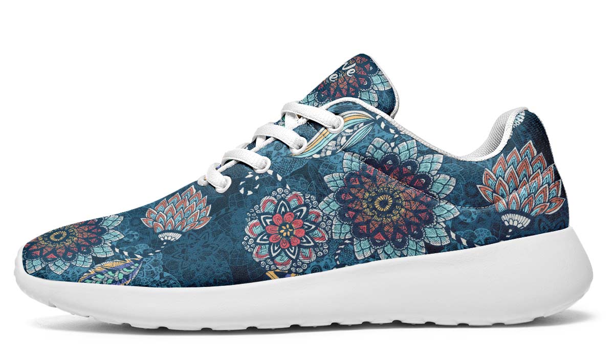 Mandala Floral, Sneakers, Running Shoes, Custom Sneakers, Vegan Shoes, Men's Shoes, Woman's Shoes, Custom Printed, Flower