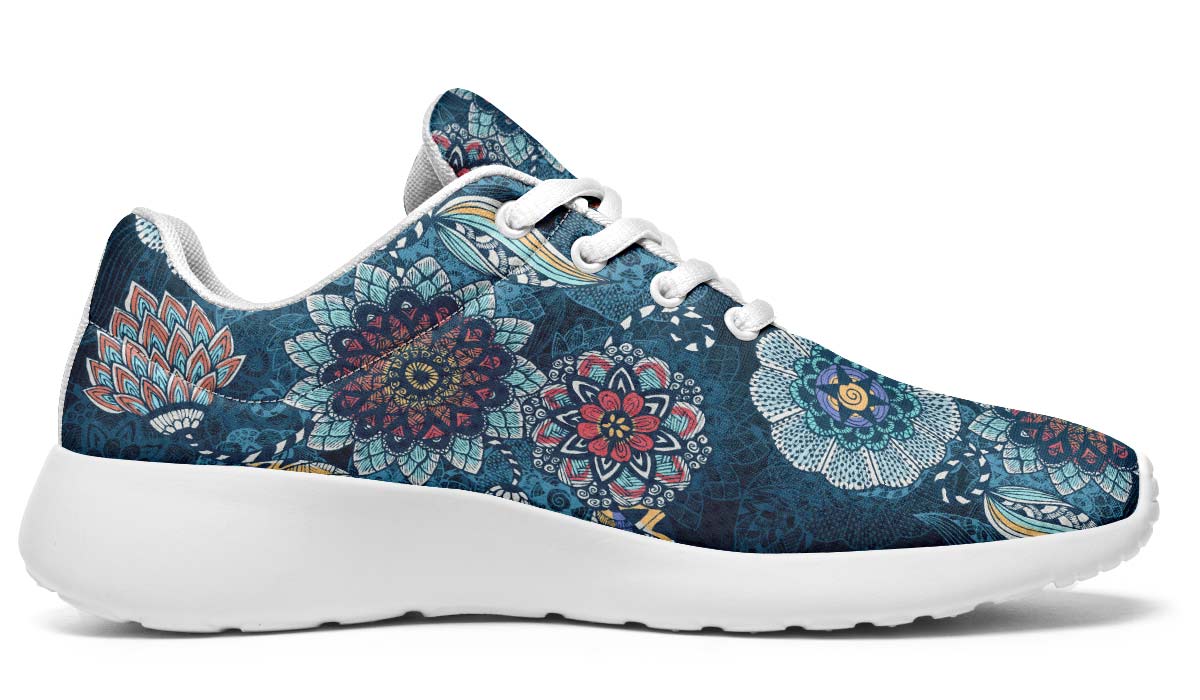 Mandala Floral, Sneakers, Running Shoes, Custom Sneakers, Vegan Shoes, Men's Shoes, Woman's Shoes, Custom Printed, Flower