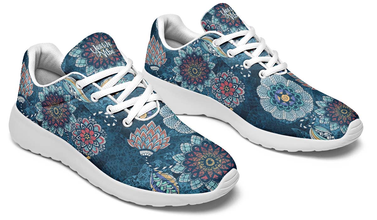 Mandala Floral, Sneakers, Running Shoes, Custom Sneakers, Vegan Shoes, Men's Shoes, Woman's Shoes, Custom Printed, Flower