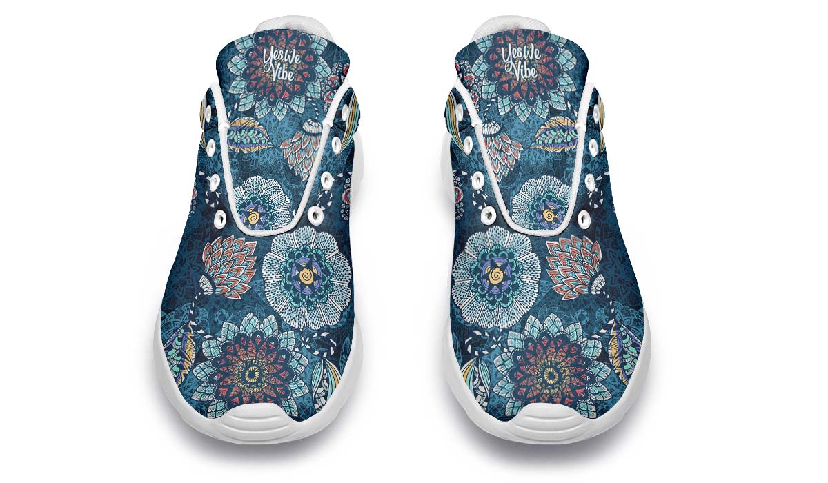Mandala Floral, Sneakers, Running Shoes, Custom Sneakers, Vegan Shoes, Men's Shoes, Woman's Shoes, Custom Printed, Flower