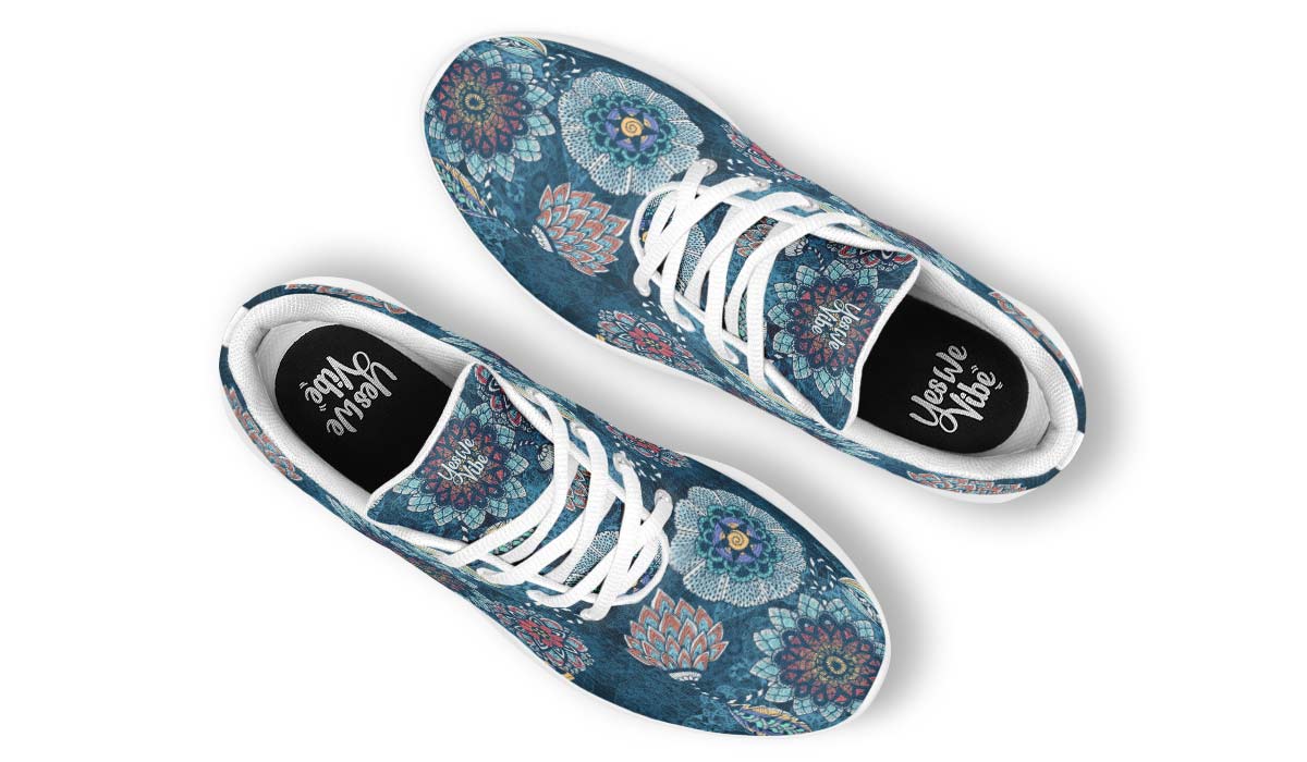 Mandala Floral, Sneakers, Running Shoes, Custom Sneakers, Vegan Shoes, Men's Shoes, Woman's Shoes, Custom Printed, Flower