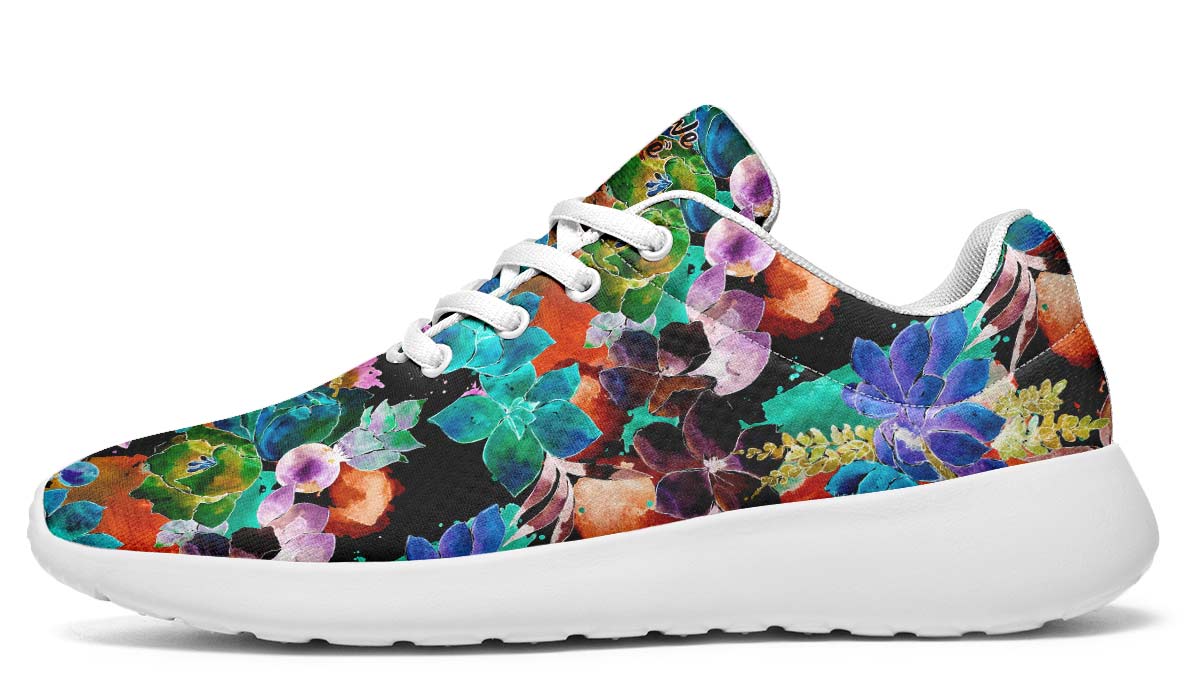 Night Watercolor Garden, Sneakers, Running Shoes, Custom Sneakers, Vegan Shoes, Men's Shoes, Woman's Shoes, Custom Printed, Flower