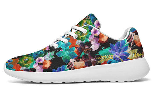 Night Watercolor Garden, Sneakers, Running Shoes, Custom Sneakers, Vegan Shoes, Men's Shoes, Woman's Shoes, Custom Printed, Flower