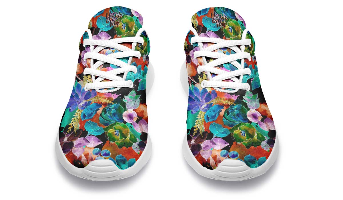 Night Watercolor Garden, Sneakers, Running Shoes, Custom Sneakers, Vegan Shoes, Men's Shoes, Woman's Shoes, Custom Printed, Flower