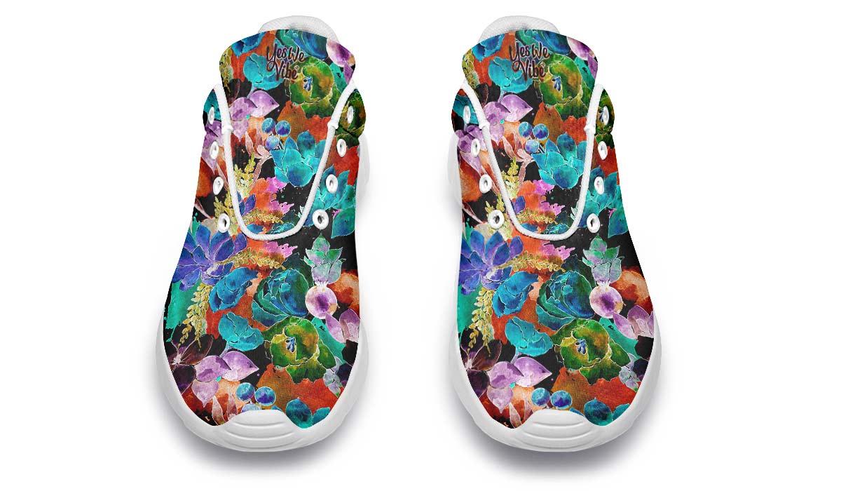 Night Watercolor Garden, Sneakers, Running Shoes, Custom Sneakers, Vegan Shoes, Men's Shoes, Woman's Shoes, Custom Printed, Flower