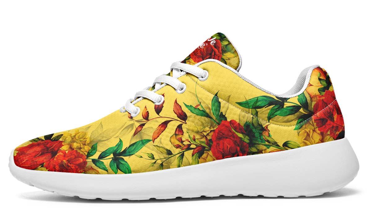 Orange Roses, Sneakers, Running Shoes, Custom Sneakers, Vegan Shoes, Men's Shoes, Woman's Shoes, Custom Printed, Flower