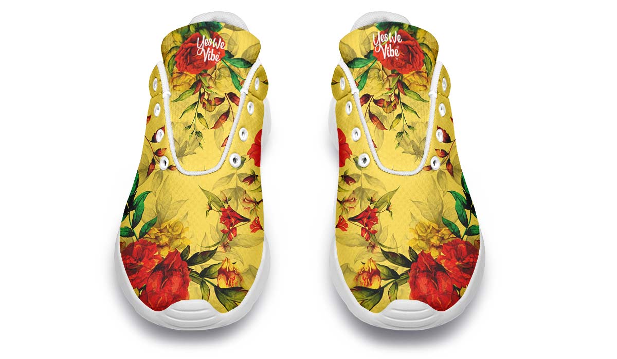 Orange Roses, Sneakers, Running Shoes, Custom Sneakers, Vegan Shoes, Men's Shoes, Woman's Shoes, Custom Printed, Flower