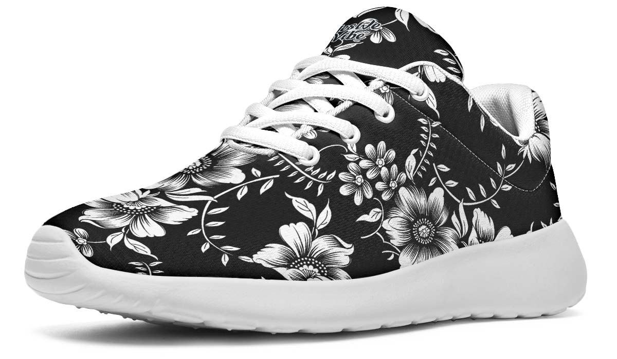 The White Flowers, Sneakers, Running Shoes, Custom Sneakers, Vegan Shoes, Men's Shoes, Woman's Shoes, Custom Printed, Flower