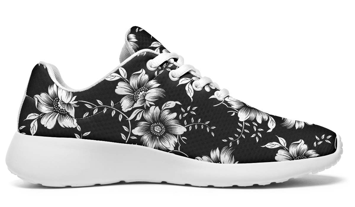 The White Flowers, Sneakers, Running Shoes, Custom Sneakers, Vegan Shoes, Men's Shoes, Woman's Shoes, Custom Printed, Flower