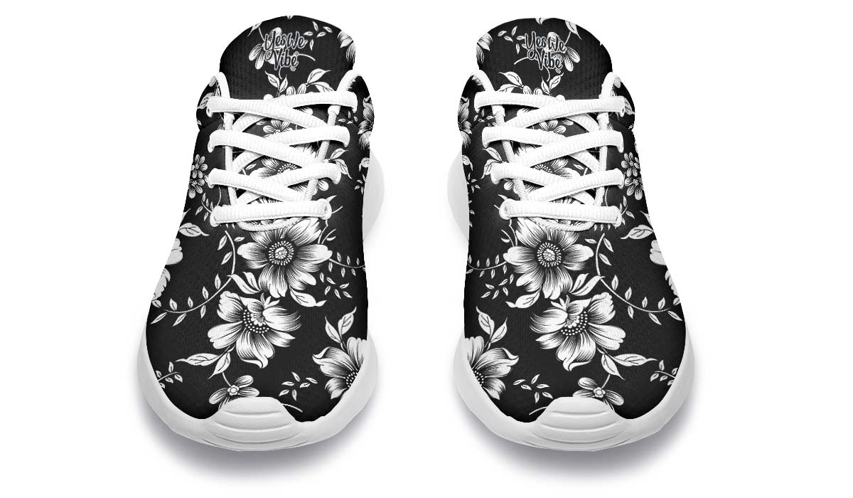 The White Flowers, Sneakers, Running Shoes, Custom Sneakers, Vegan Shoes, Men's Shoes, Woman's Shoes, Custom Printed, Flower