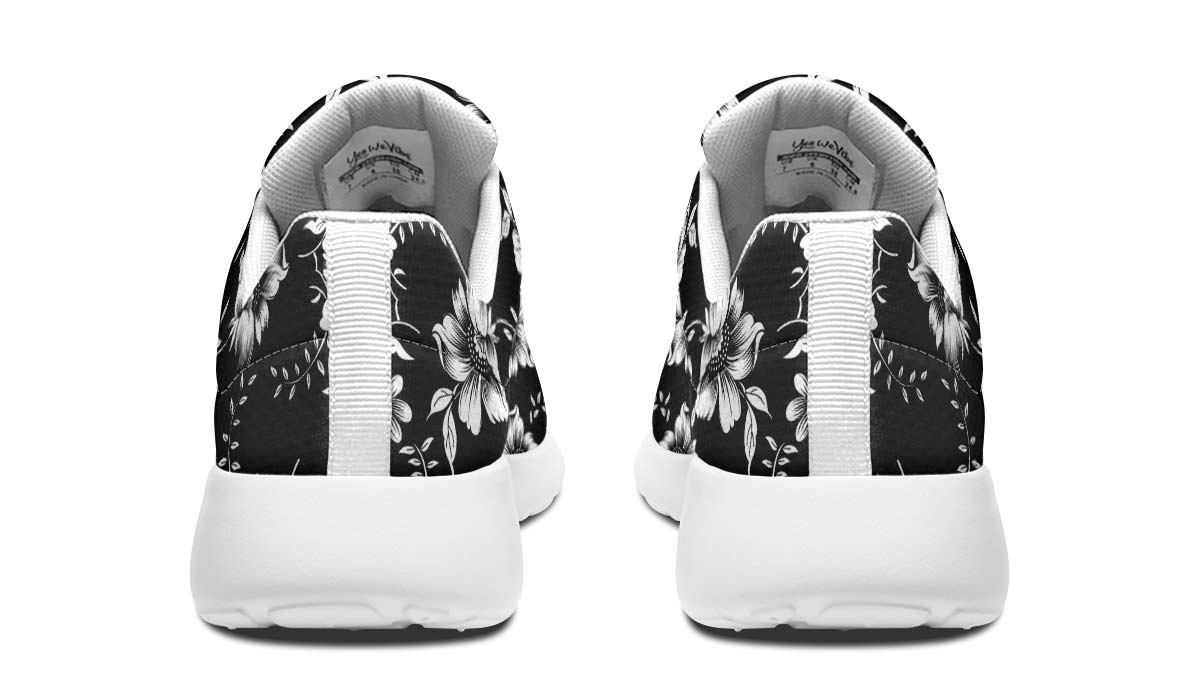The White Flowers, Sneakers, Running Shoes, Custom Sneakers, Vegan Shoes, Men's Shoes, Woman's Shoes, Custom Printed, Flower
