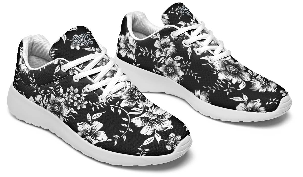 The White Flowers, Sneakers, Running Shoes, Custom Sneakers, Vegan Shoes, Men's Shoes, Woman's Shoes, Custom Printed, Flower