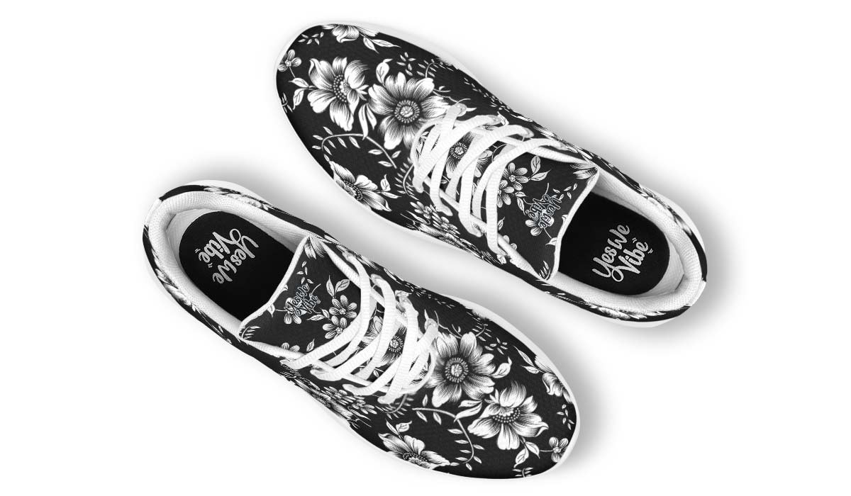 The White Flowers, Sneakers, Running Shoes, Custom Sneakers, Vegan Shoes, Men's Shoes, Woman's Shoes, Custom Printed, Flower