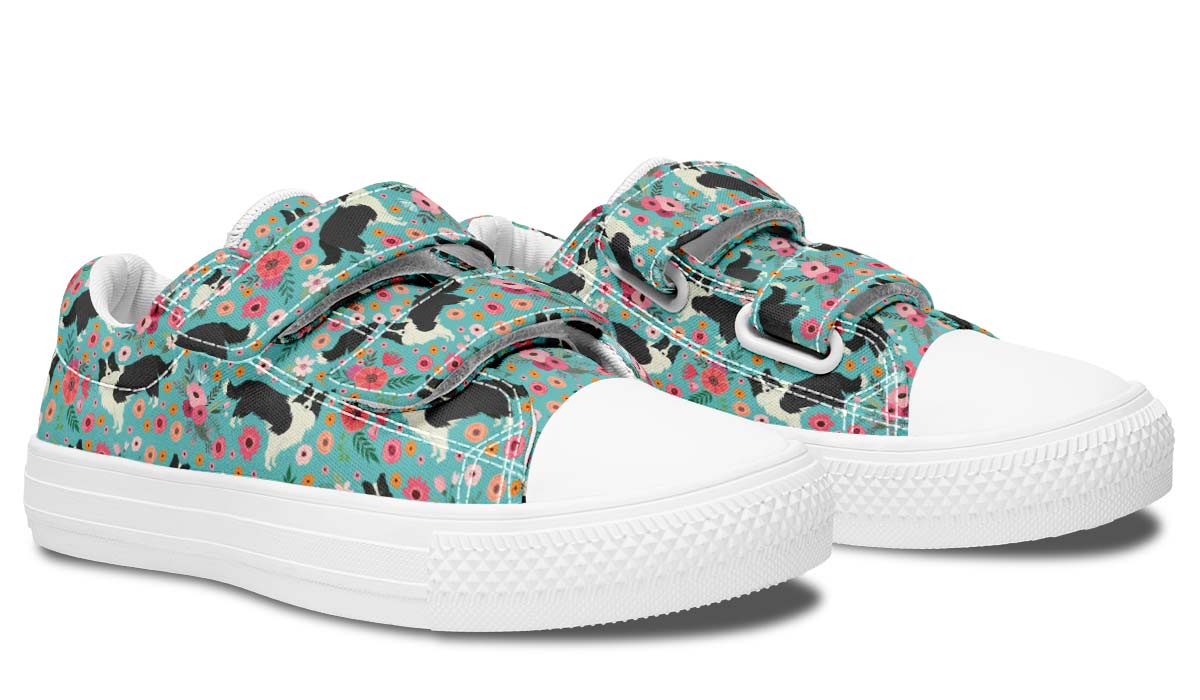 Border Collie Flower Kids Lowtops