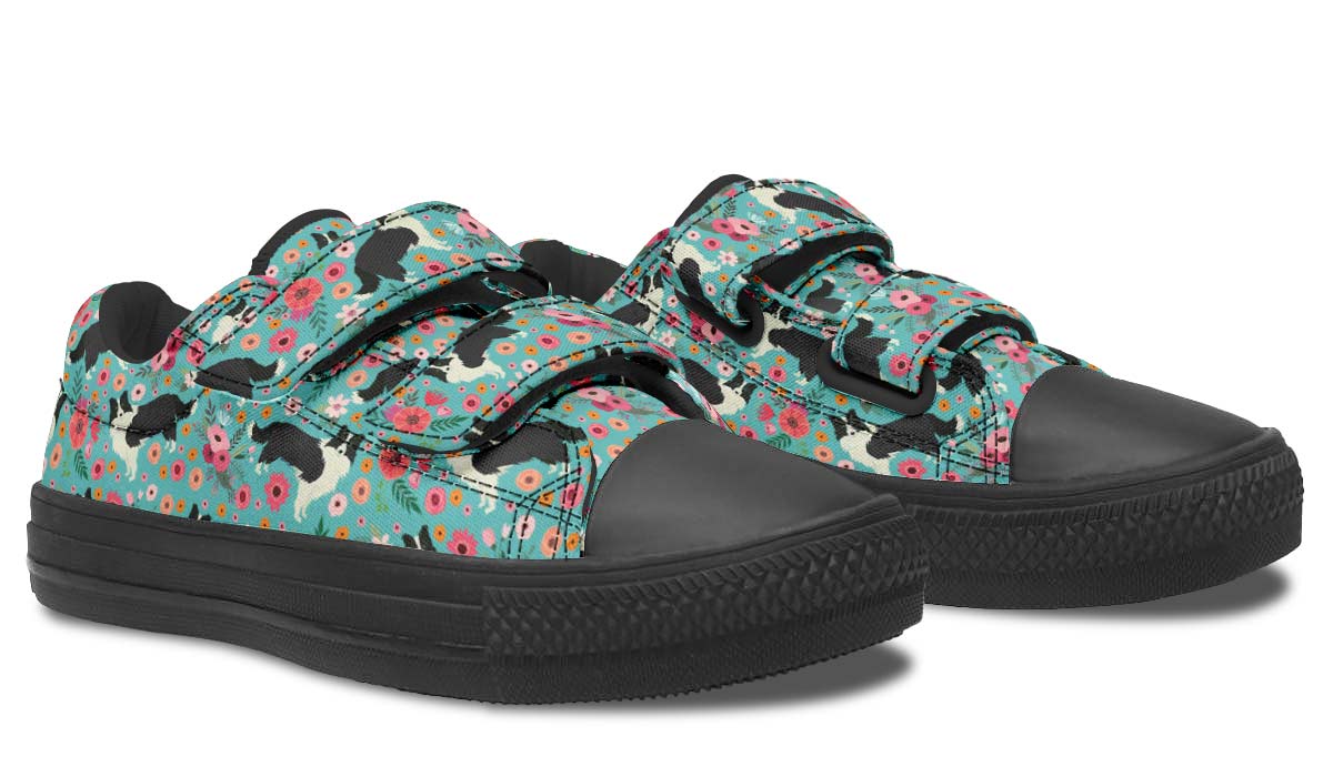 Border Collie Flower Kids Lowtops