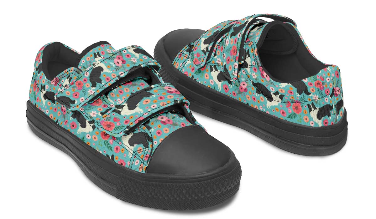 Border Collie Flower Kids Lowtops