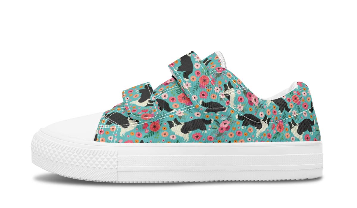 Border Collie Flower Kids Lowtops