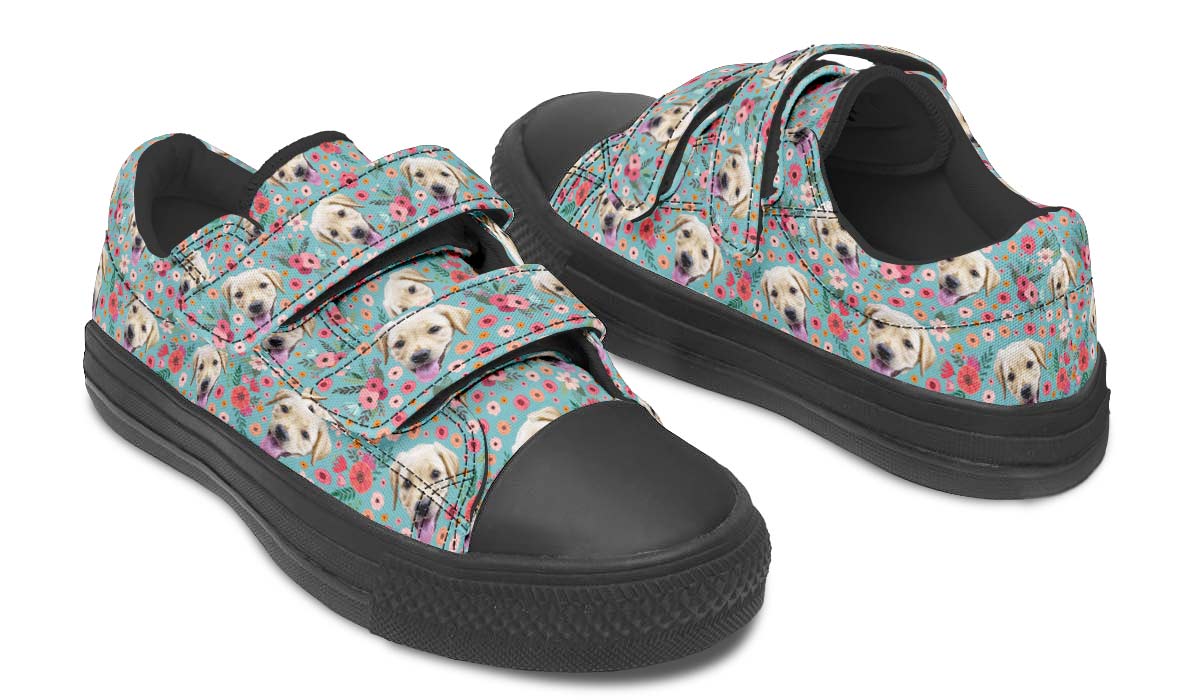 Custom Dog Blue Kids Lowtops