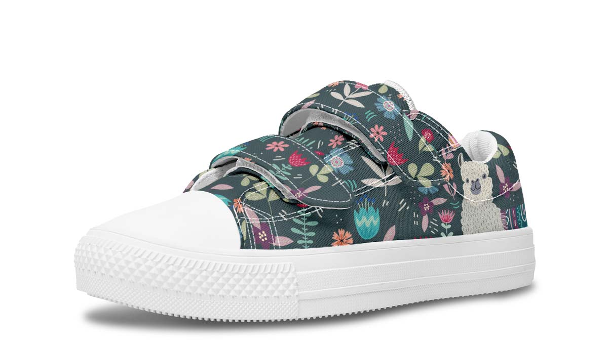 Floral Llama Kids Lowtops
