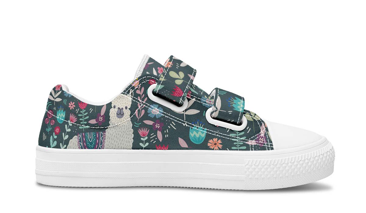Floral Llama Kids Lowtops