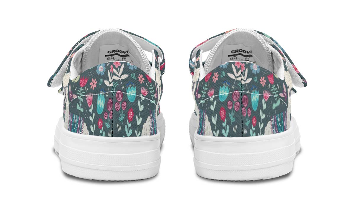 Floral Llama Kids Lowtops