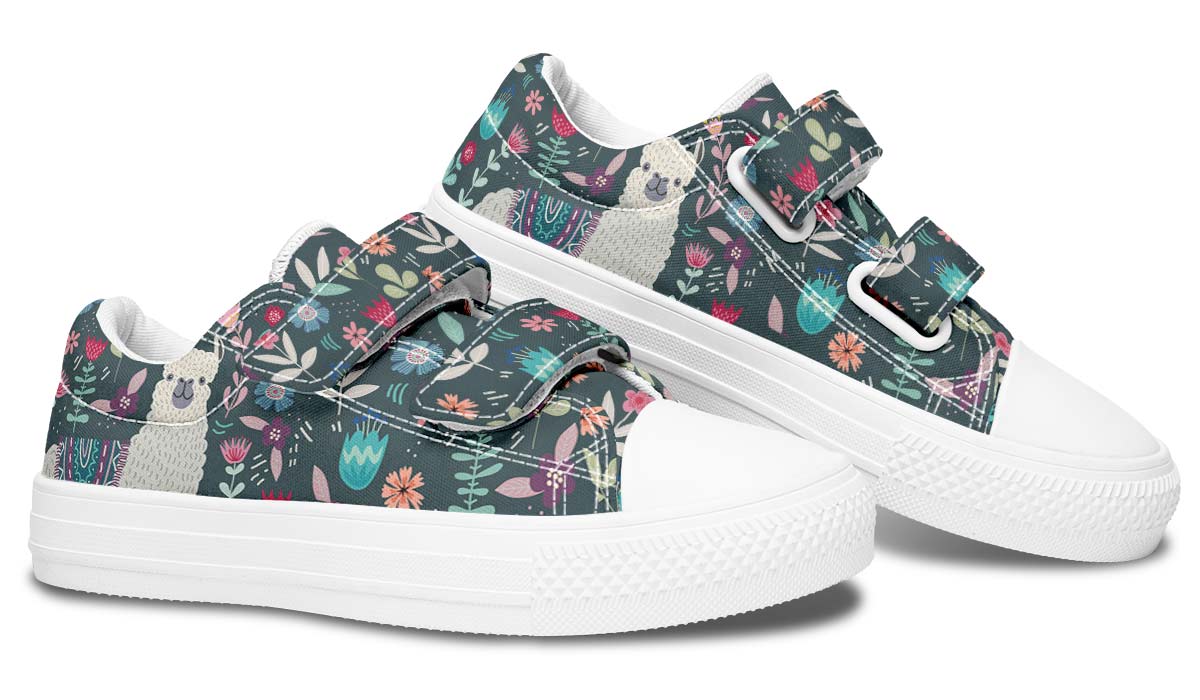 Floral Llama Kids Lowtops
