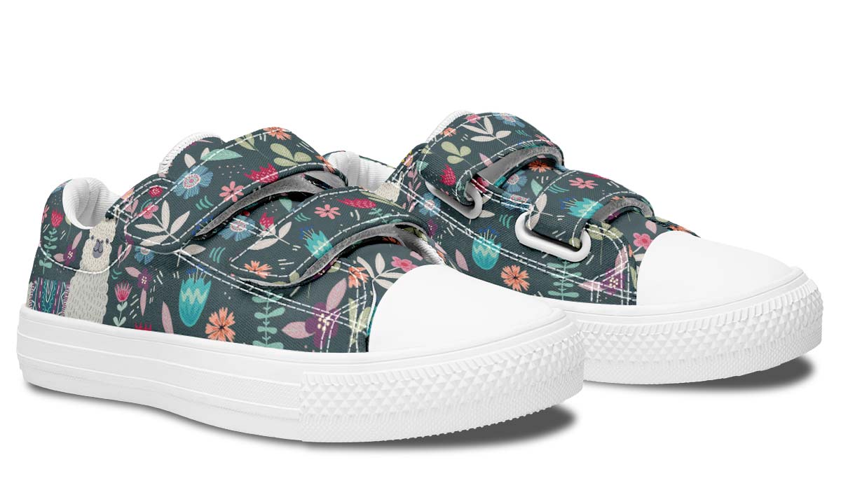 Floral Llama Kids Lowtops