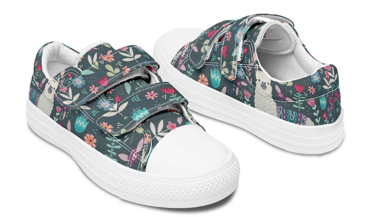 Floral Llama Kids Lowtops