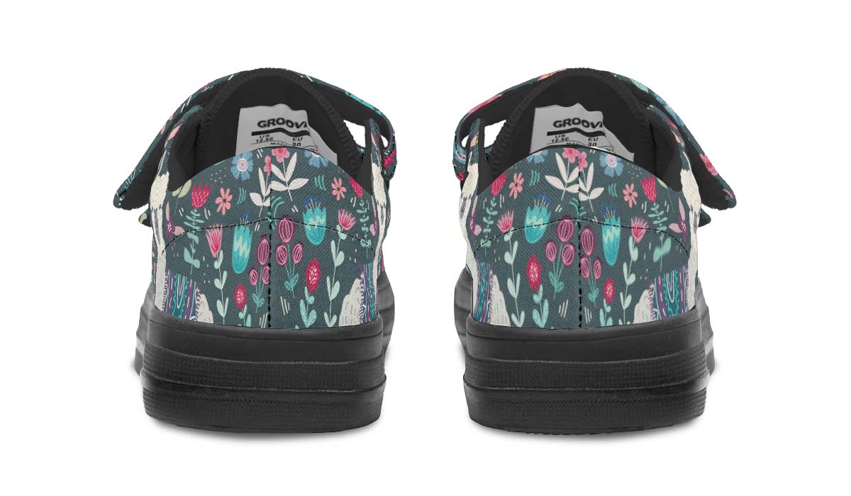 Floral Llama Kids Lowtops