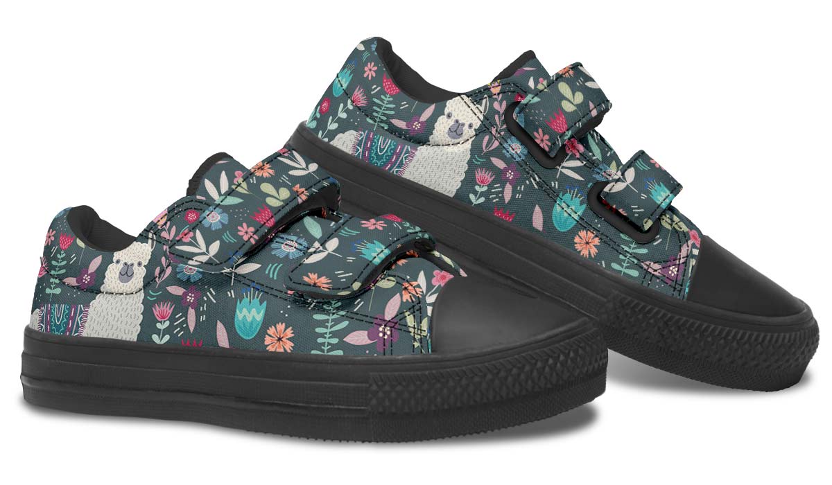 Floral Llama Kids Lowtops