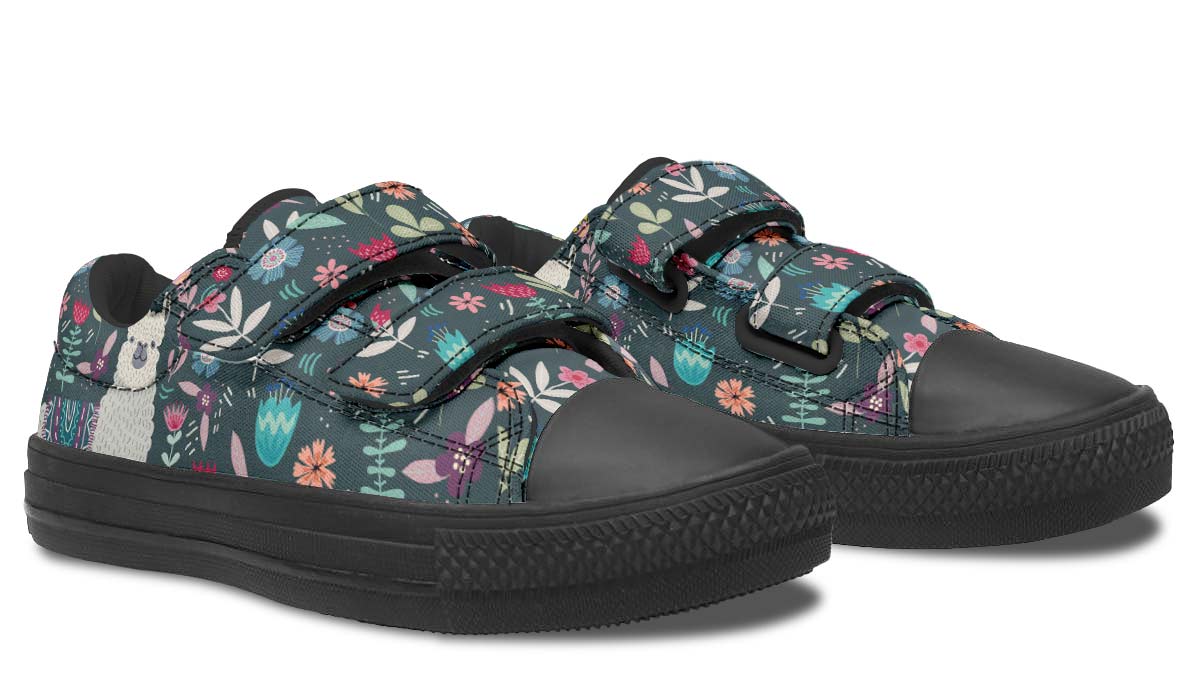 Floral Llama Kids Lowtops