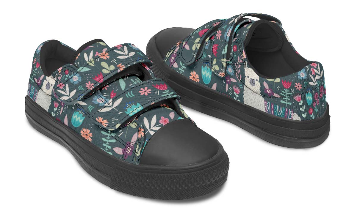 Floral Llama Kids Lowtops